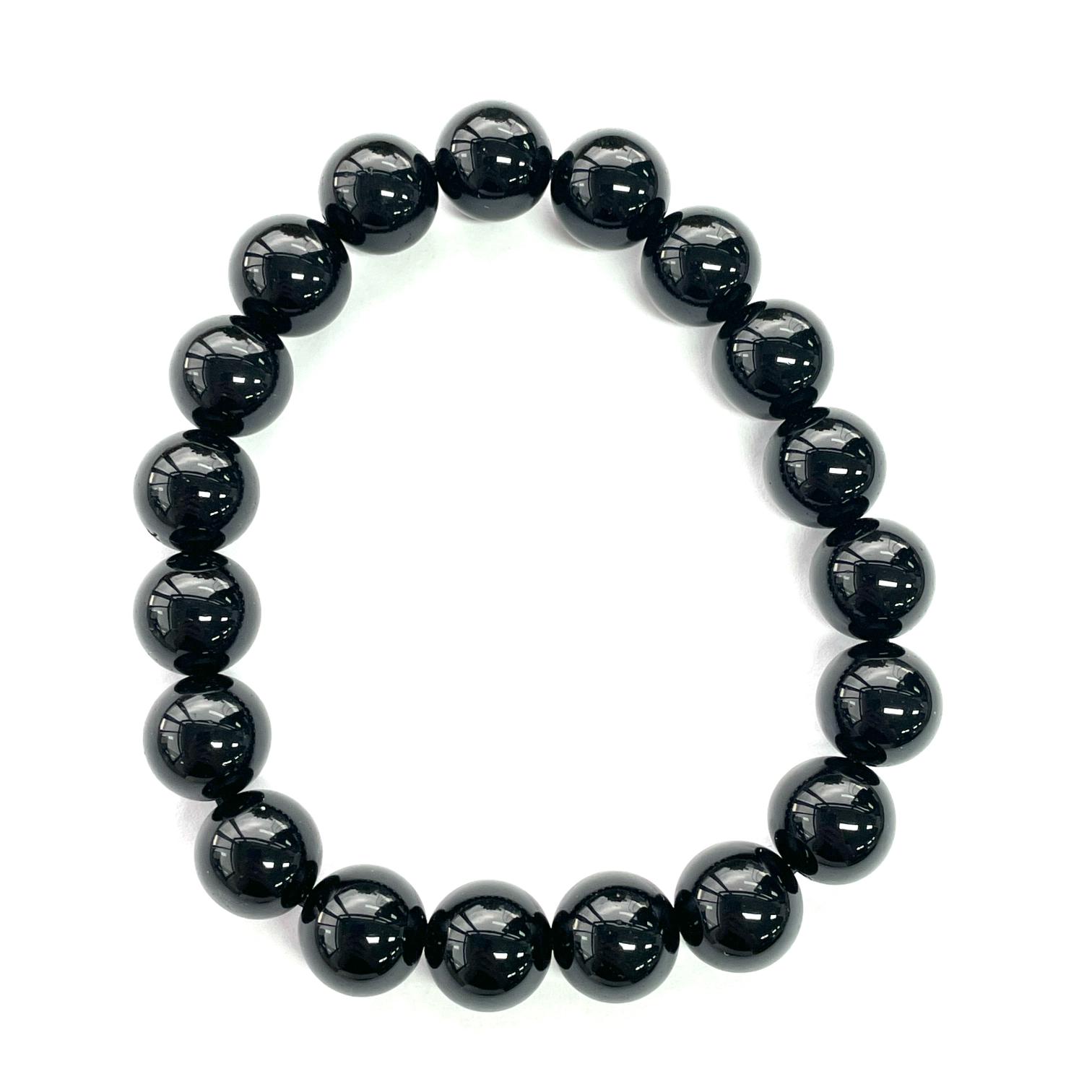 Black Obsidian Beads Bracelet - 10mm Black Obsidian Beads Bracelet - 10mm